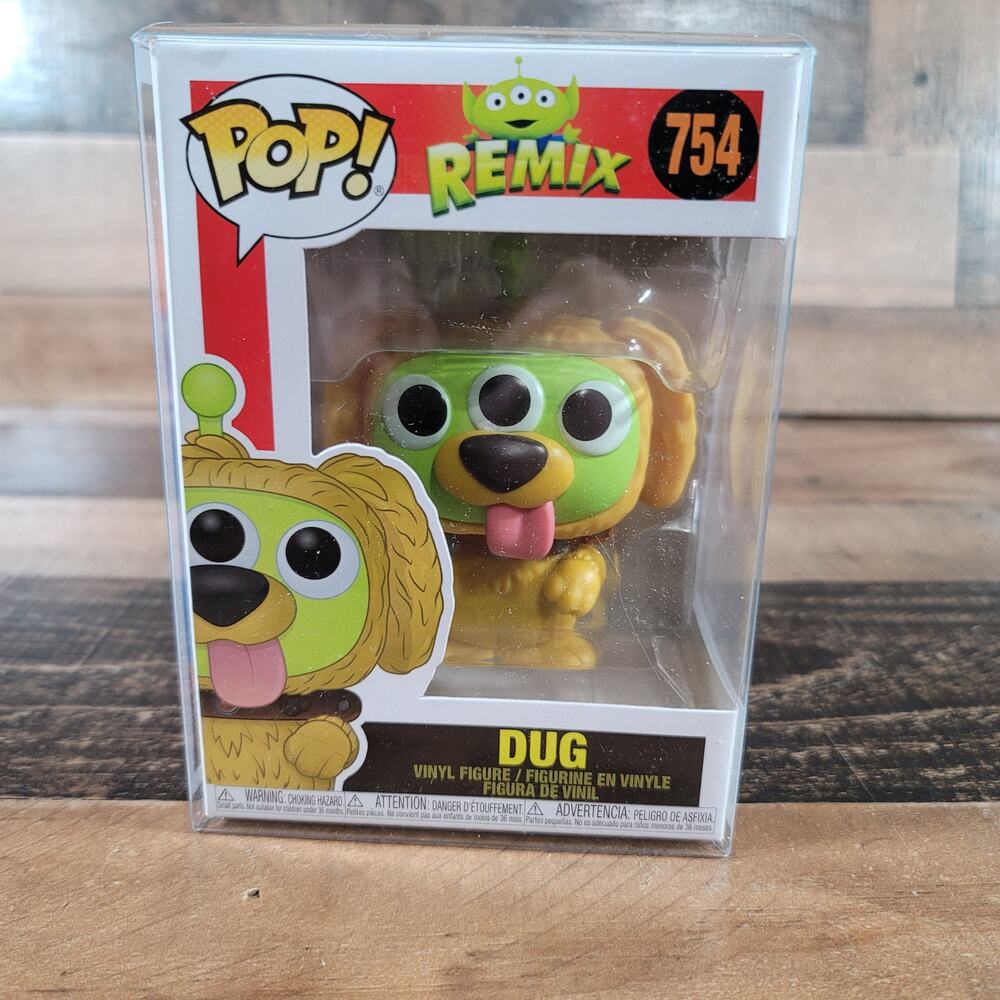 Funko Pop Remix #754 Dug Vinyl Figure Exclusive *Pop Protector* - Picture 1 of 6